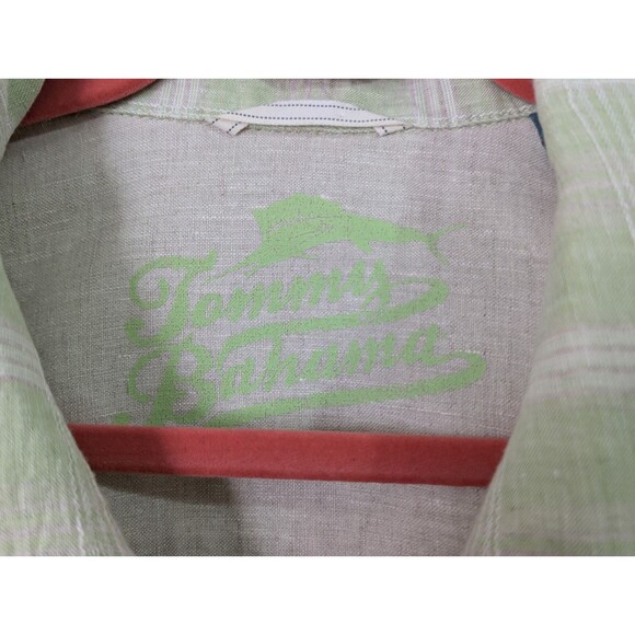 Tommy Bahama Mens XXL Button Shirt Relax Lime Green Plaid 100% Linen S/S Coastal - Picture 4 of 6